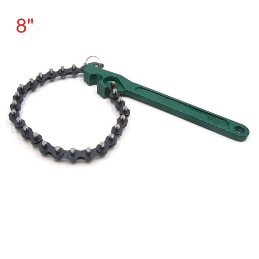 8" Oil Filter Chain Wrench Spanner Removal Tool for Motorcycle Car