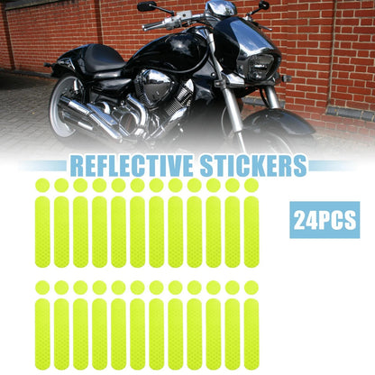 24pcs Reflective Safety Stickers PET for Helmet for Bicycle Motorcycle Green