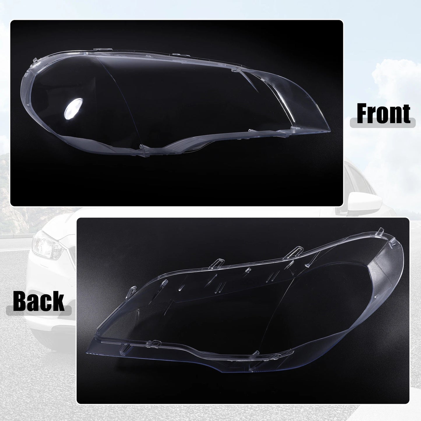 Front Headlight Lens Cover for BMW X5 E70 (2007-2013)