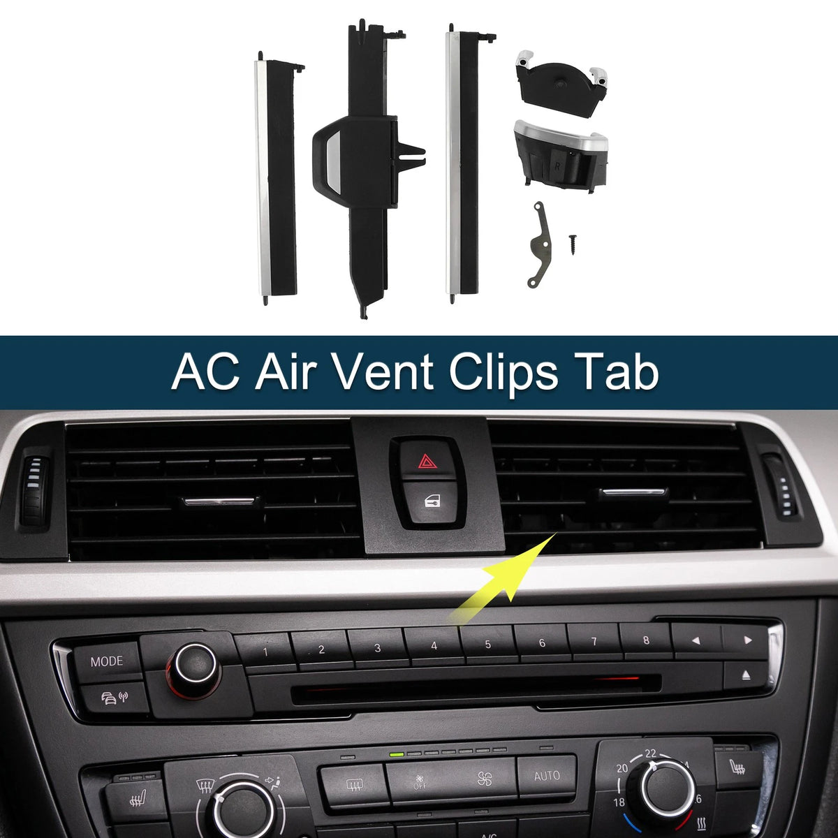 AC Air Vent Clips Tab for BMW 3 Series G20 G21 G22 Black Silver 1x