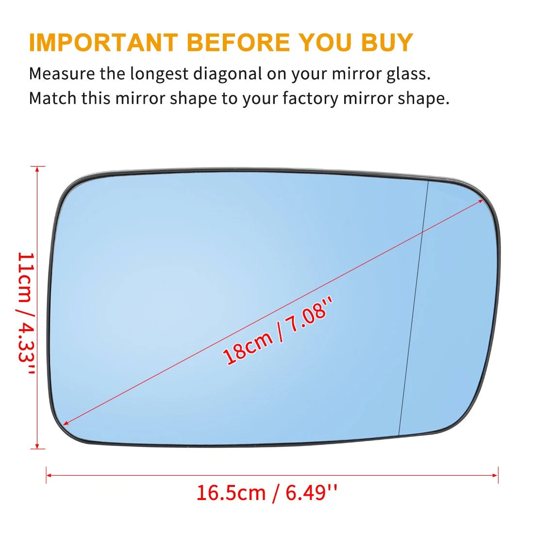 Heated Mirror Glass with Backing Plate Passenger Side RH for BMW 745i (2002-2005)