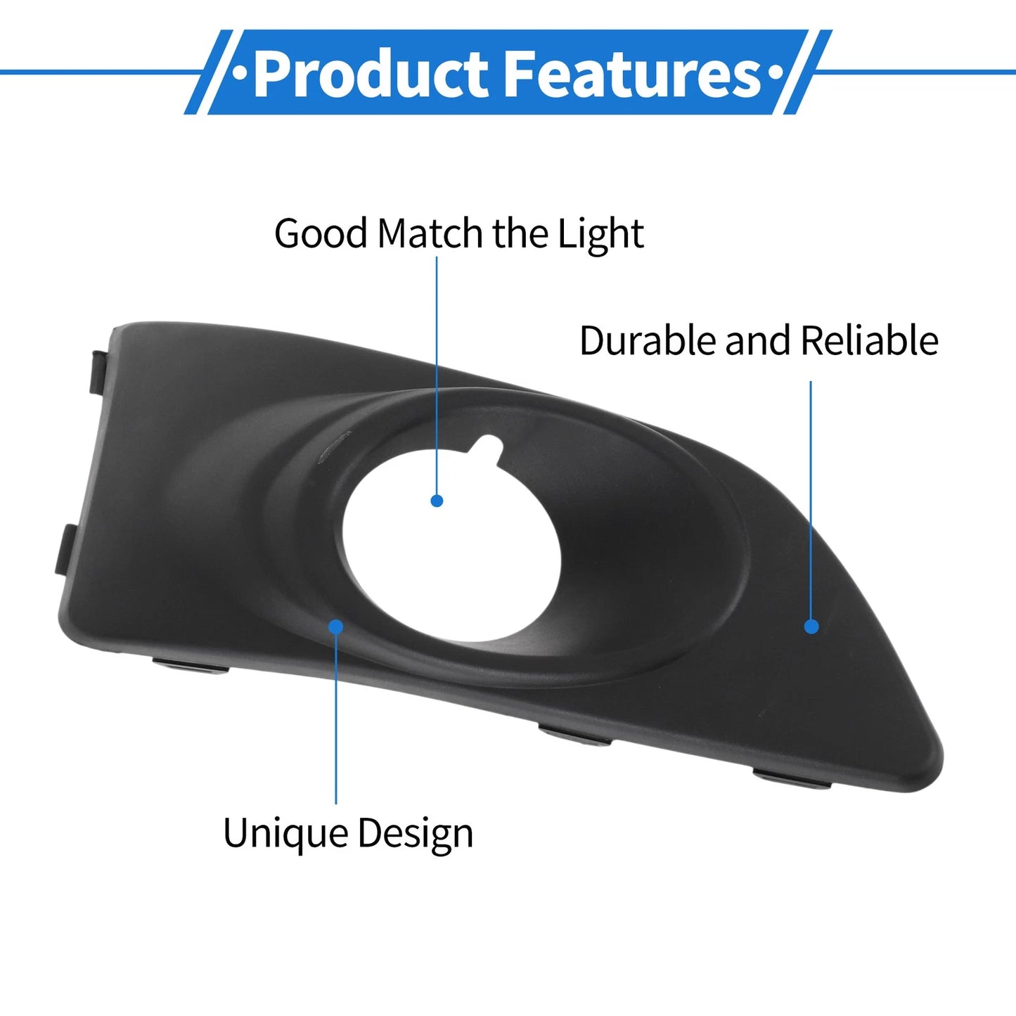 Front Right Fog Light Grill for Chevrolet Aveo (2011-2014) Black 1 x Piece