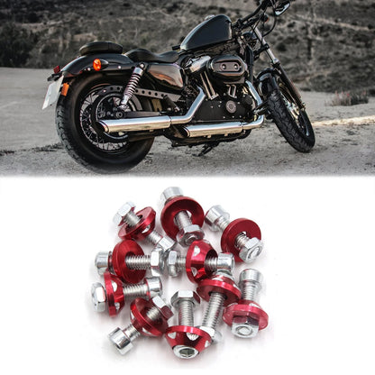 License Plate Bolt Screw / 10x / Red Aluminum Decorative for Car Motorcycle