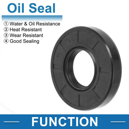 Oil Seal 25x55x10mm Nitrile Rubber Black 5 pcs for Make Model