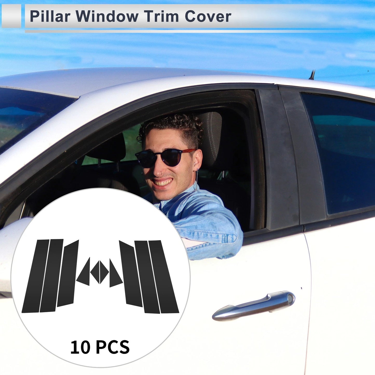 10 Pcs Door Pillar Window Trim for Mazda CX-5 (2017-2024) Black