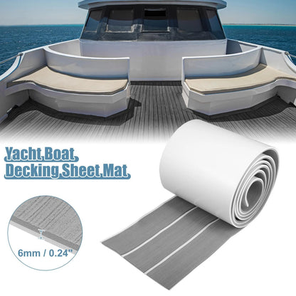 95x7 EVA Faux Teak Decking Sheet Flooring Mat for Boat Yacht Marine Gray White