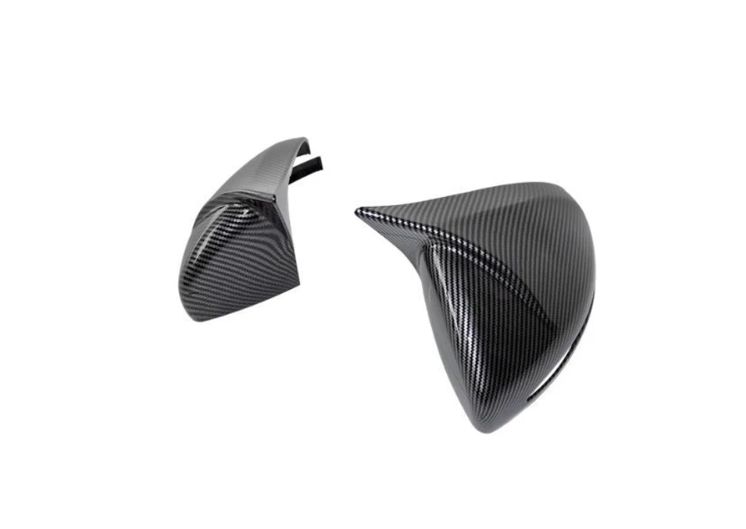 ABS Fiber Ox Horn Rearview Mirror Lid Cover Trim for Mercedes-Benz C-Class (2015-2021)