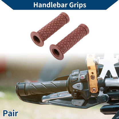 7/8" 22mm Motorcycle Hand Grip Cover Handlebar Grips Brown 1 Pair