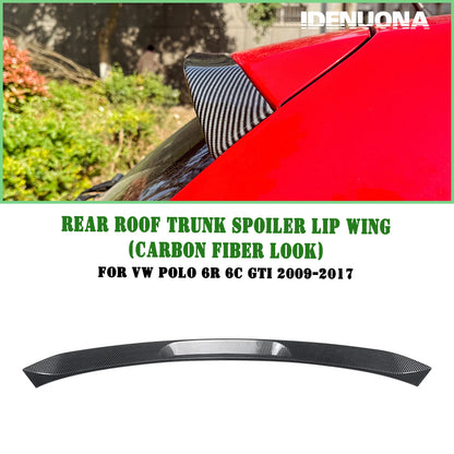 1x Carbon Look Rear Boot Spoiler Lip for VW Polo 6R/6C GTI (2009-2017)