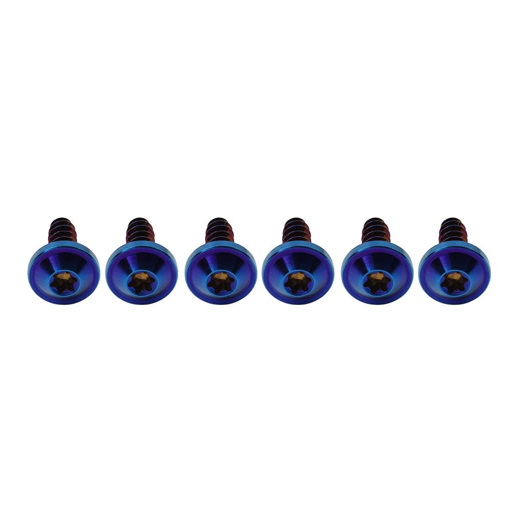 6 x M5x15mm Titanium Torx Head Self Tapping Screws for Fastening Blue