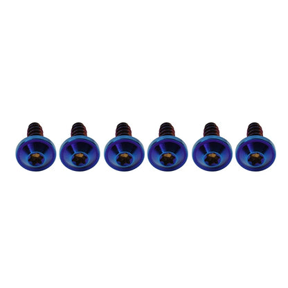 6 x M5x15mm Titanium Torx Head Self Tapping Screws for Fastening Blue