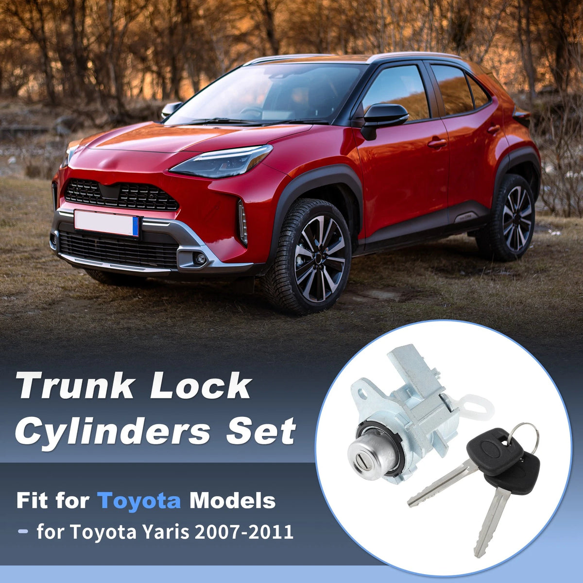 Trunk Door Lock Cylinder Kit with Keys for Toyota Yaris (2007-2011)