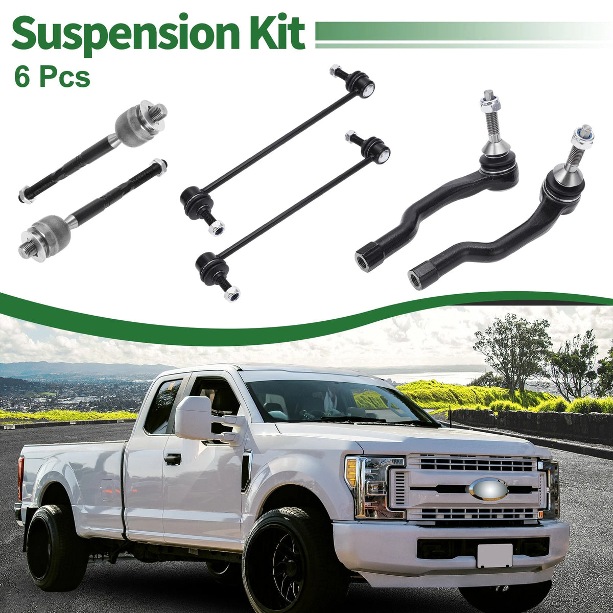 6pcs Front Suspension Kit Tie Rod Ends Sway Bar Links for Lincoln MKX (2016-2018)