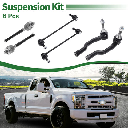 6pcs Front Suspension Kit Tie Rod Ends Sway Bar Links for Lincoln MKX (2016-2018)