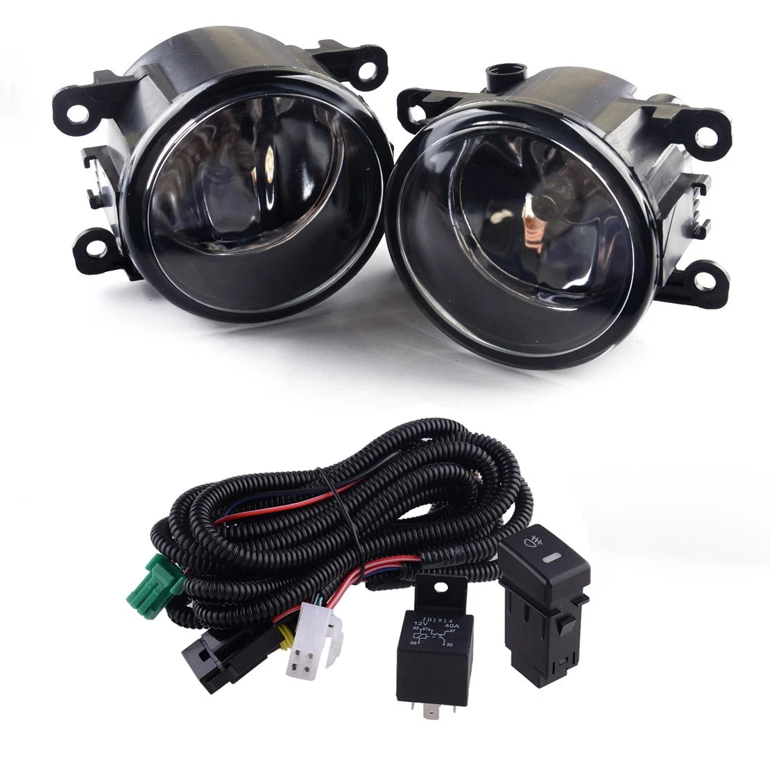 Clear Lens Fog Light Lamps + Wiring + Switch for Suzuki SX4 Grand Vitara (2007-2014)