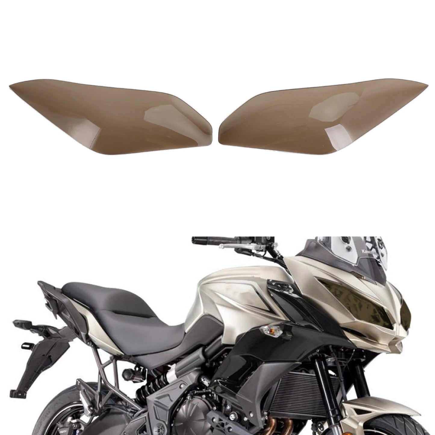 Headlight Glass Protector Cover Smoke for Kawasaki Ninja 300, Versys 650 (15-17)