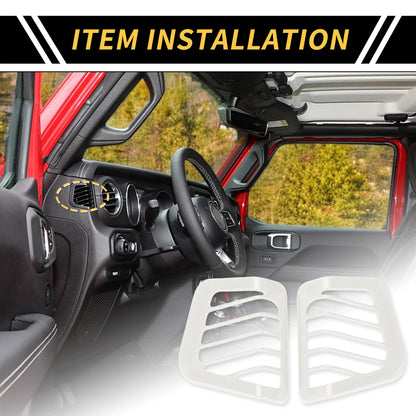 Dashboard Side Air Vent AC Outlet Cover for Jeep Wrangler JL 2018-2024 White