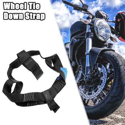 Rear Wheel Transport Tie Down Strap for Motorcycle Universal Nylon Black