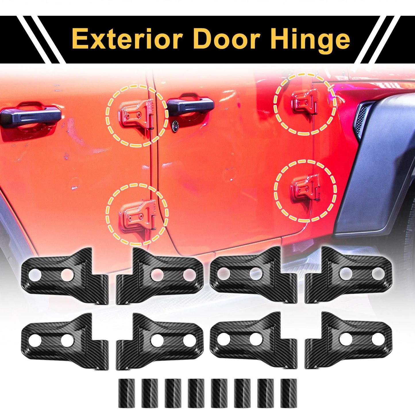 Door Handle Hinge Cover Trim for Jeep Wrangler JL (2018-2023) - Carbon Fiber