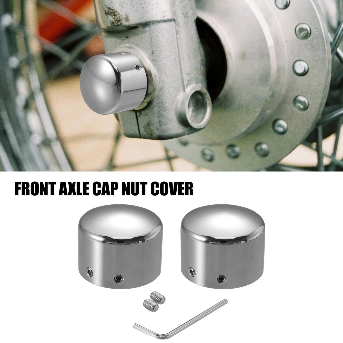 2 x Motorcycle Front Axle Nut Cover Axle Cap for Harley-Davidson