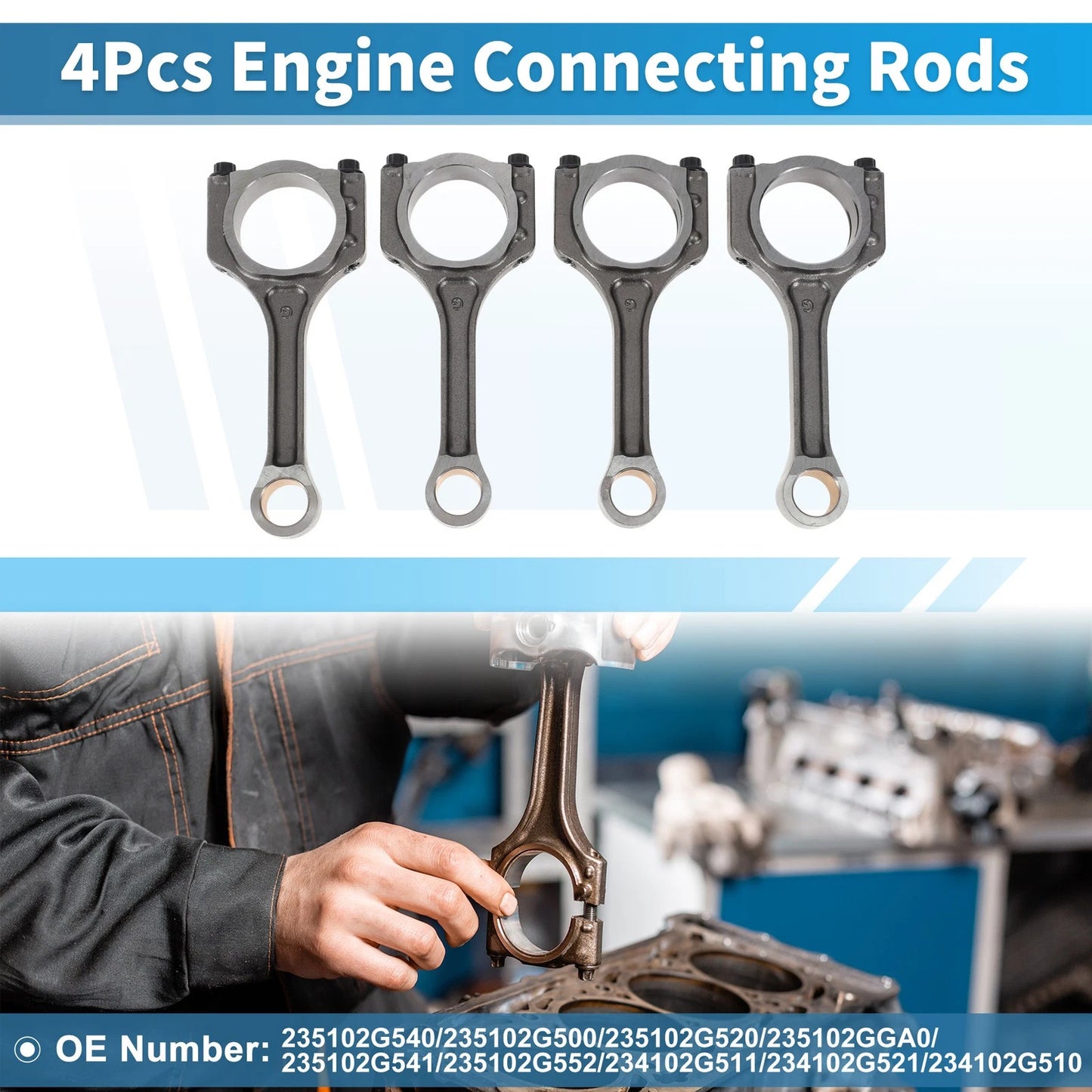 4 Pcs Engine Connecting Rods for Kia Sorento 2014-2020
