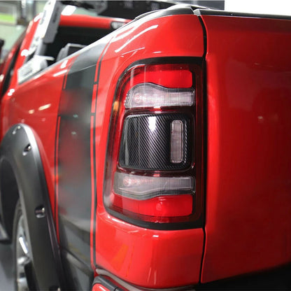 Carbon Fiber Rear Tail Light Covers for Dodge Ram 1500 (2019-2021)
