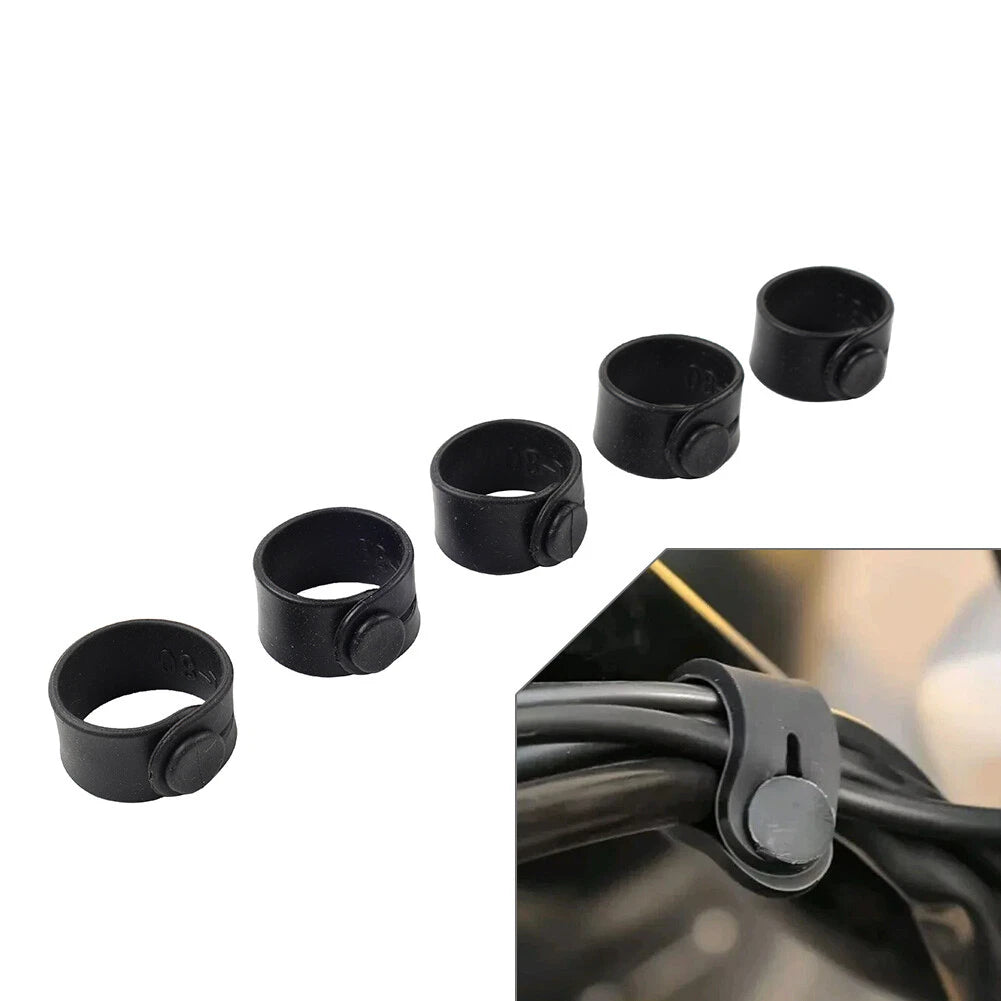 5Pcs Motorcycle Rubber Band Cable Ties for Frame Wiring Harness