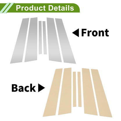 6 Pcs Door Pillar Window Trim for BMW 3-Series (2006-2011) Silver Tone