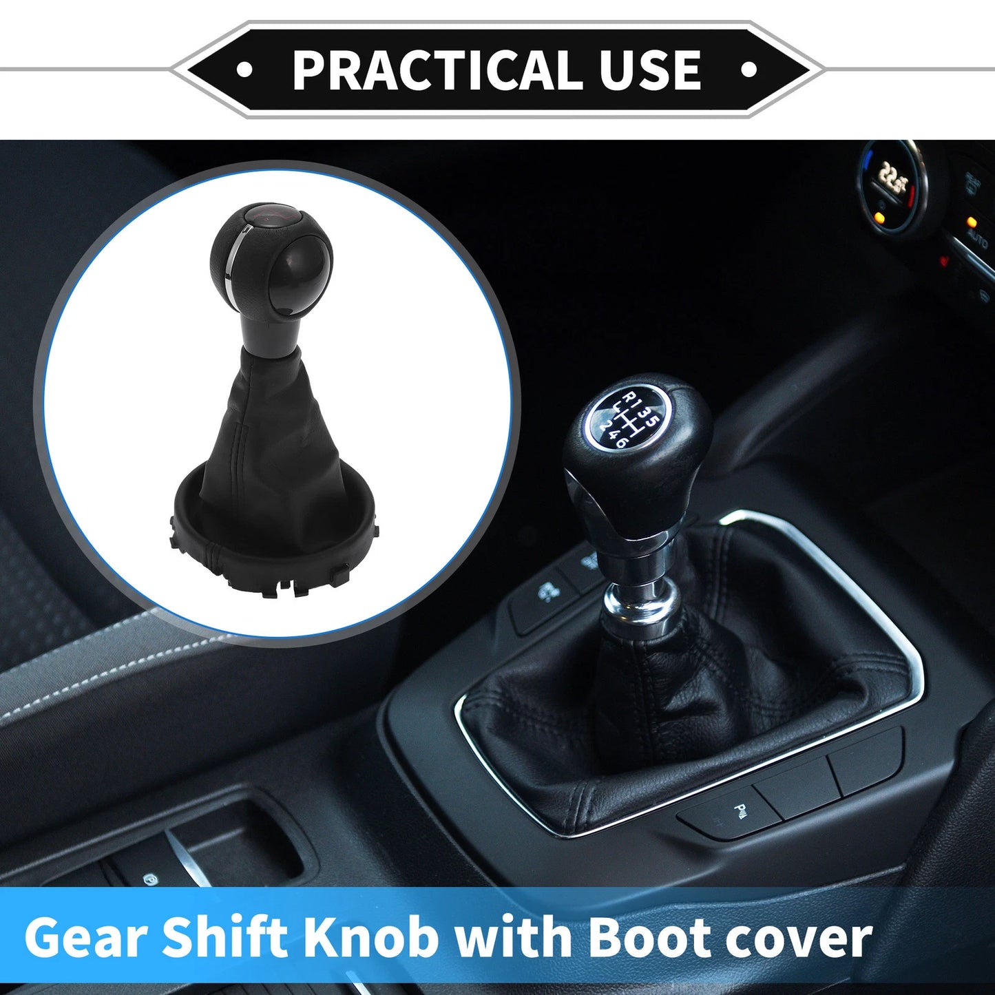 5 Speed Manual Shift Knob & Boot Cover for Mini Cooper F55 F56 (2014-2023)