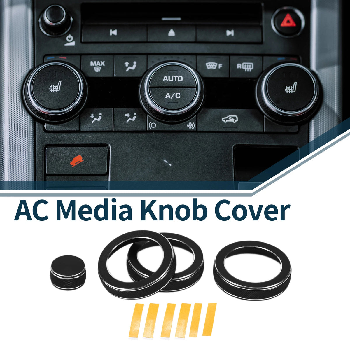 Media Switch Knob Cover for Land Rover Range Rover Evoque (2012-2018) 4 Pcs