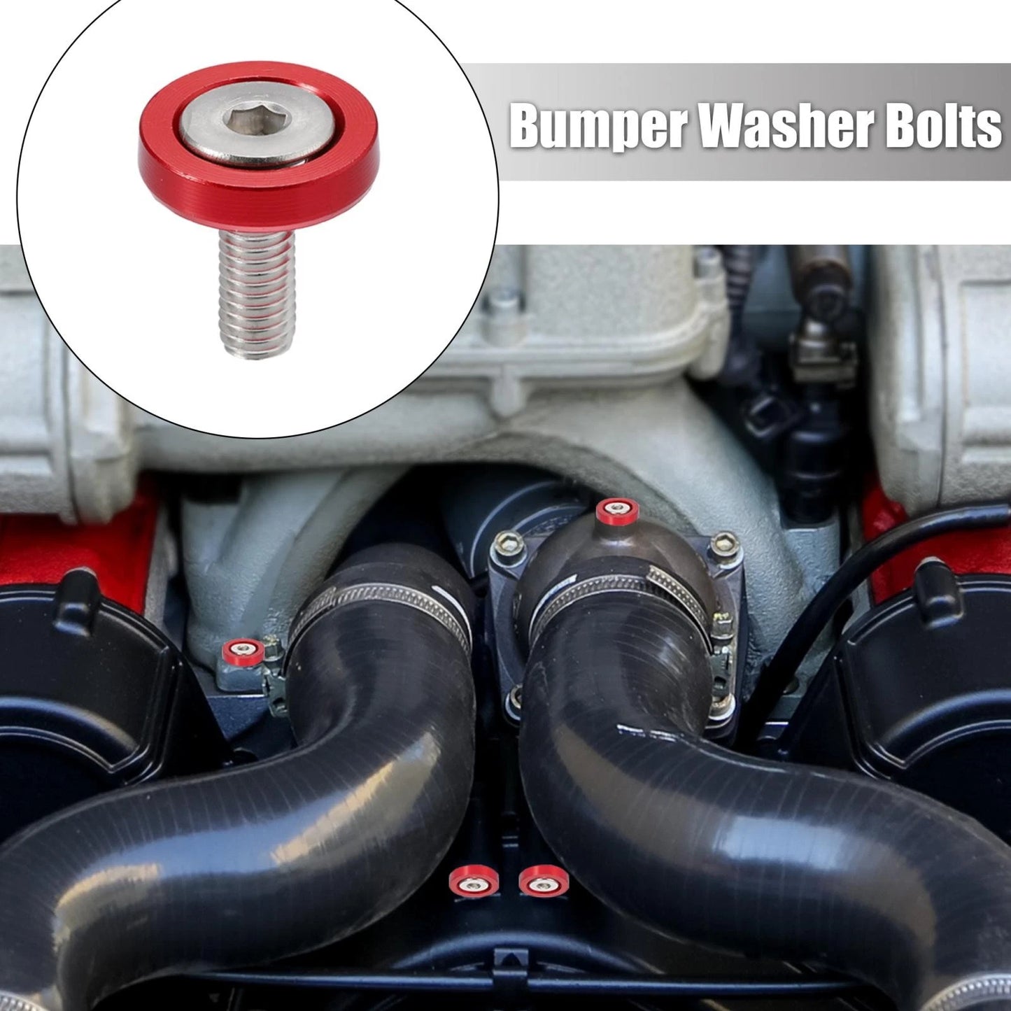 20pcs M6 Fender Bumper Washer Bolt Screw Engine Bay Fastener for Car Motorcycle