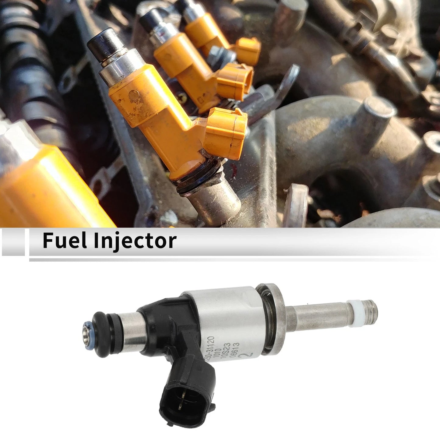 Fuel Injector 1Pc for Lexus IS300H Hybrid 2014-2015 Black Silver Tone