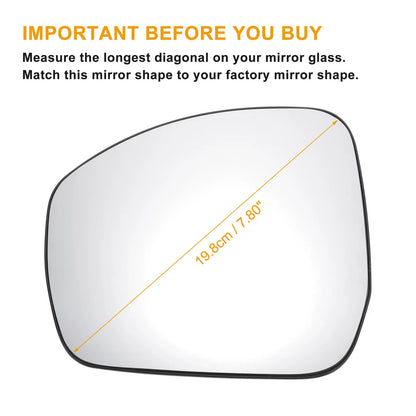 Left Side Heated White Mirror Glass for Land Rover Discovery (2010-2016)