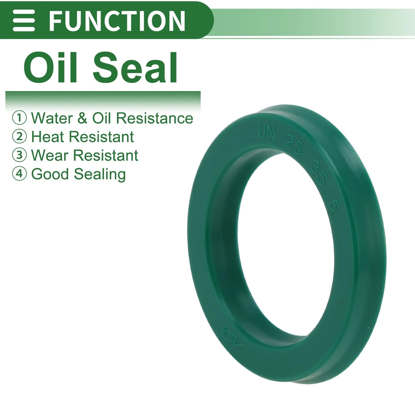 Oil Seal / 5 Pcs / Seal Ring Rotary Shaft Seal TPU 25x35x5mm High Pressure Green