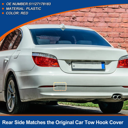 Rear Tow Hook Cover for BMW 528i 535i 550i (2008-2010) - Red