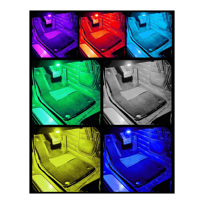 4 x LED USB Ambient Foot Light for Auto Interior Atmosphere Lamp