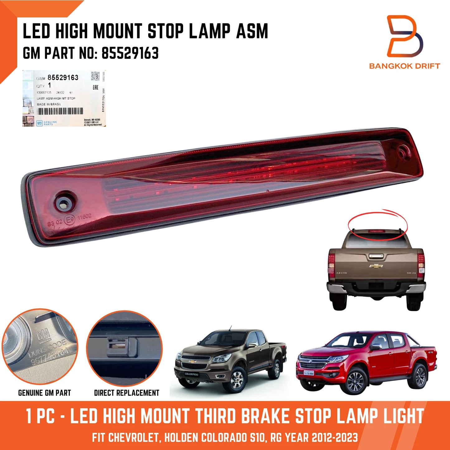 LED Third Brake Lamp High Mount Stop Light for Holden Colorado (2012-2023)