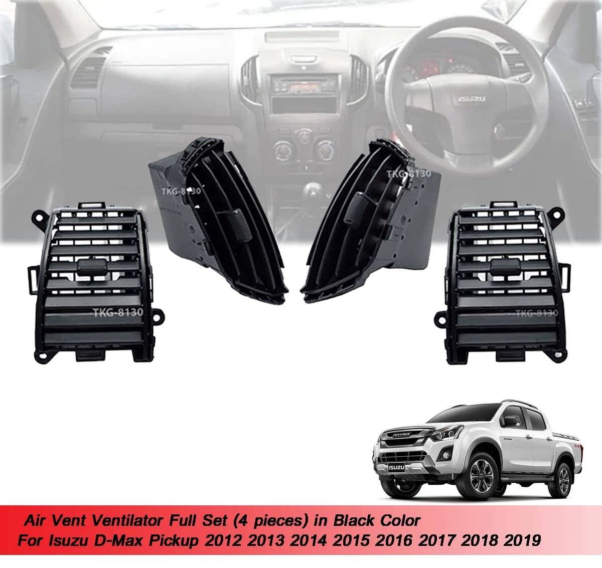 Air Vent Trim Set for Isuzu D-Max (2012-2019)