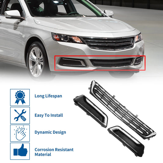1 Set Front Lower Bumper Grille for Chevrolet Impala Chrome Silver Tone