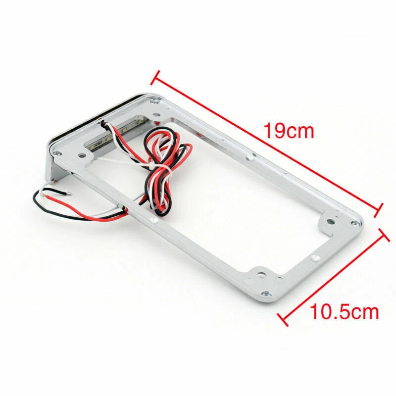 3" Universal Motorcycle License Plate with Rear Brake Light for AH