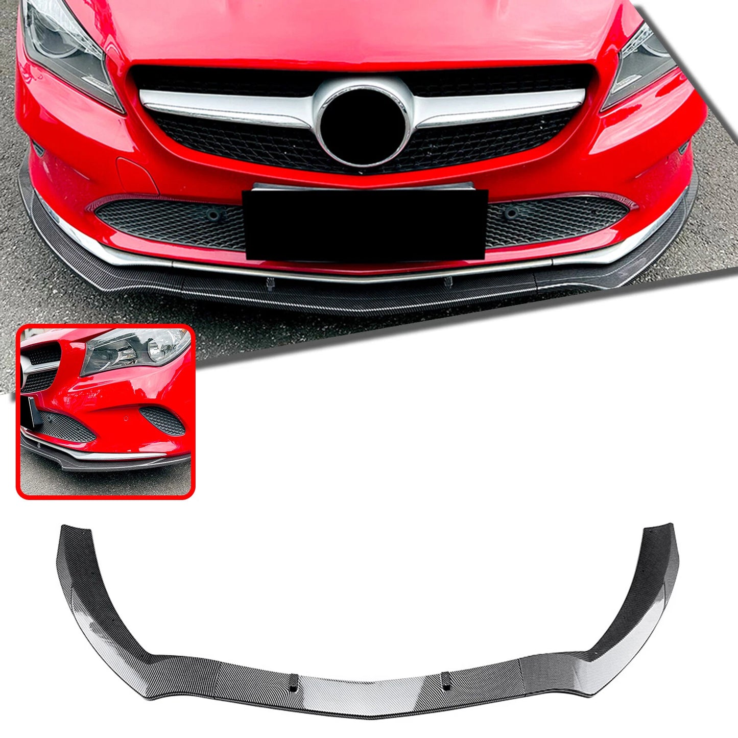 Front Bumper Spoiler Lip for Mercedes Benz CLA C117 (2016-2019)