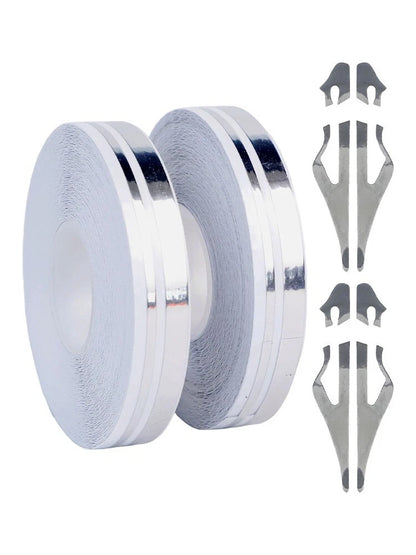 Stripe Stickers Silver Streamline Double Line Tape Decal Vinyl for Car