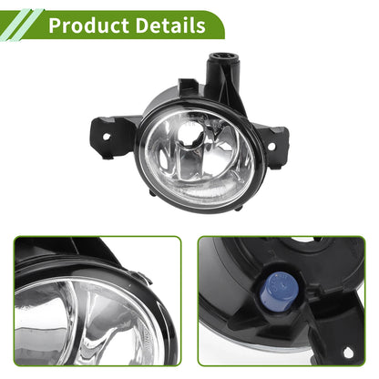 Right Fog Light Grill for BMW X5 2007-2010 (1 x Clear, Black)