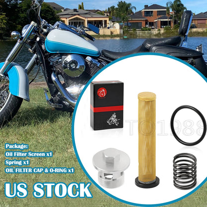 Oil Filter Screen CAP Spring for Kawasaki Vulcan 800 VN800 (1996–2006)