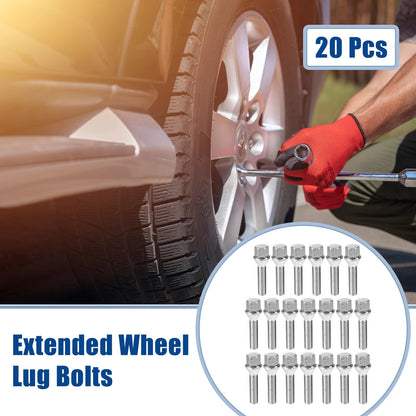 M12x1.25 Extended Wheel Lug Bolts 45mm Shank for Jeep