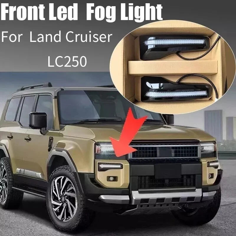 Front Fog Light Lamp Strip Trim 2 x For 2024+ Toyota Prado Land Cruiser LC250