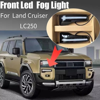 Front Fog Light Lamp Strip Trim 2 x For 2024+ Toyota Prado Land Cruiser LC250