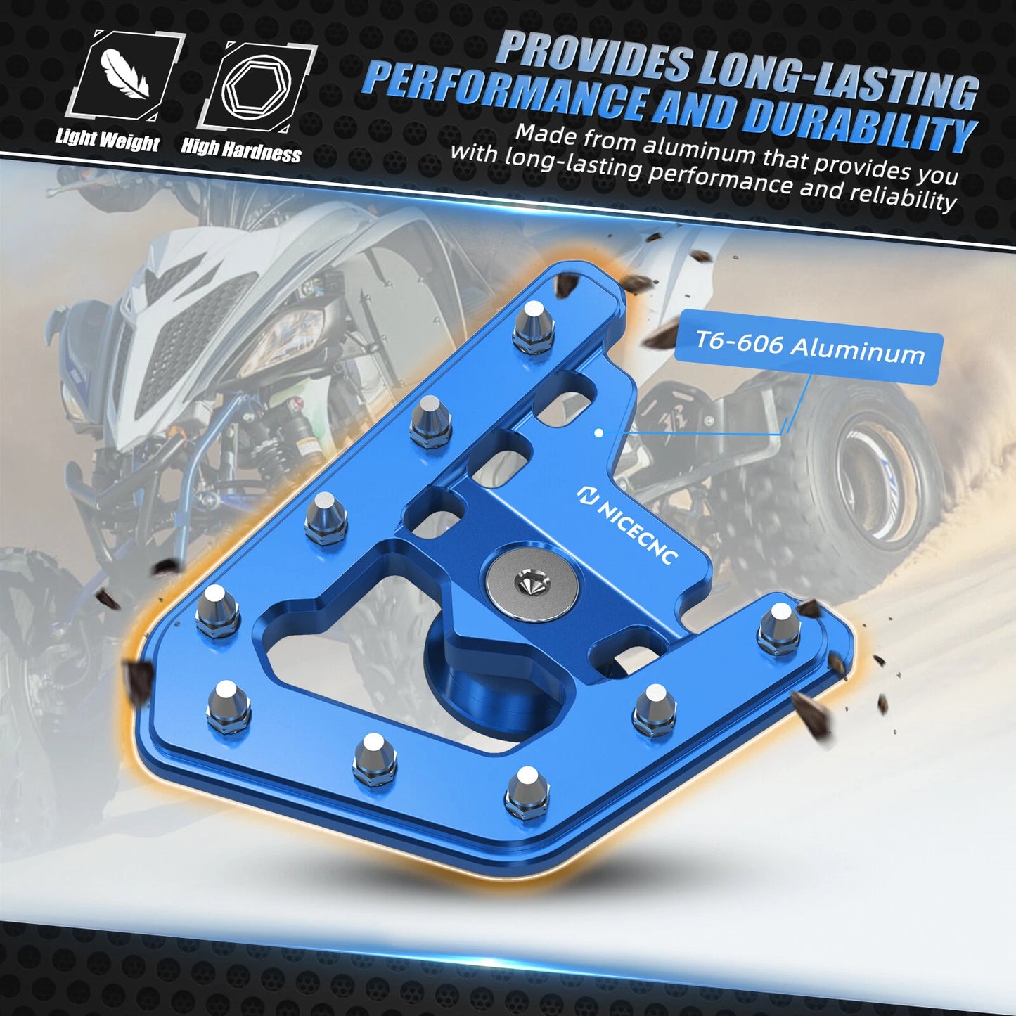 Rear Foot Brake Lever Extension for Yamaha Raptor 700/700R (2006-2012) Blue