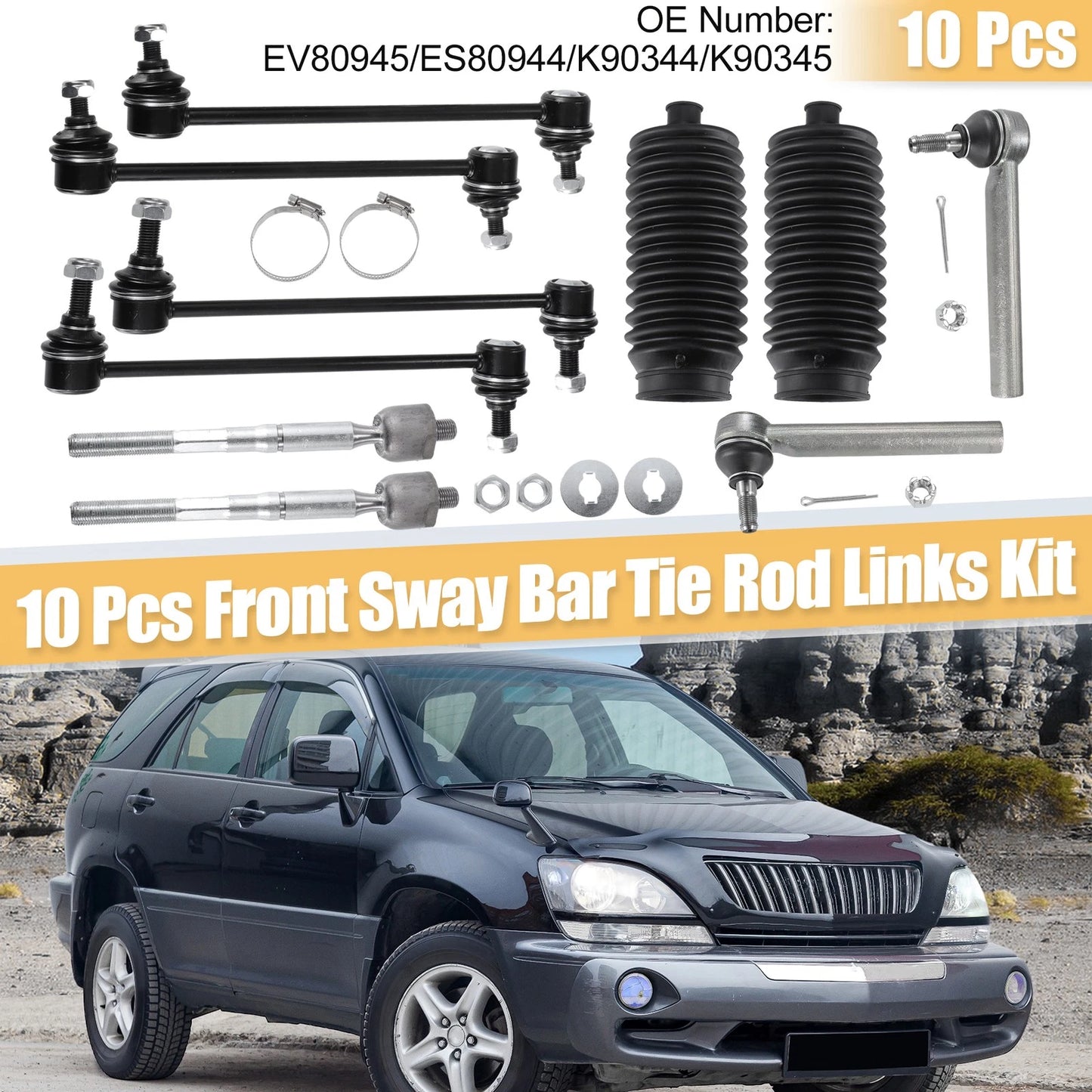 10 x Front Tie Rod End Sway Bar Link Boot for Toyota/Lexus RX330 (2004–2006)