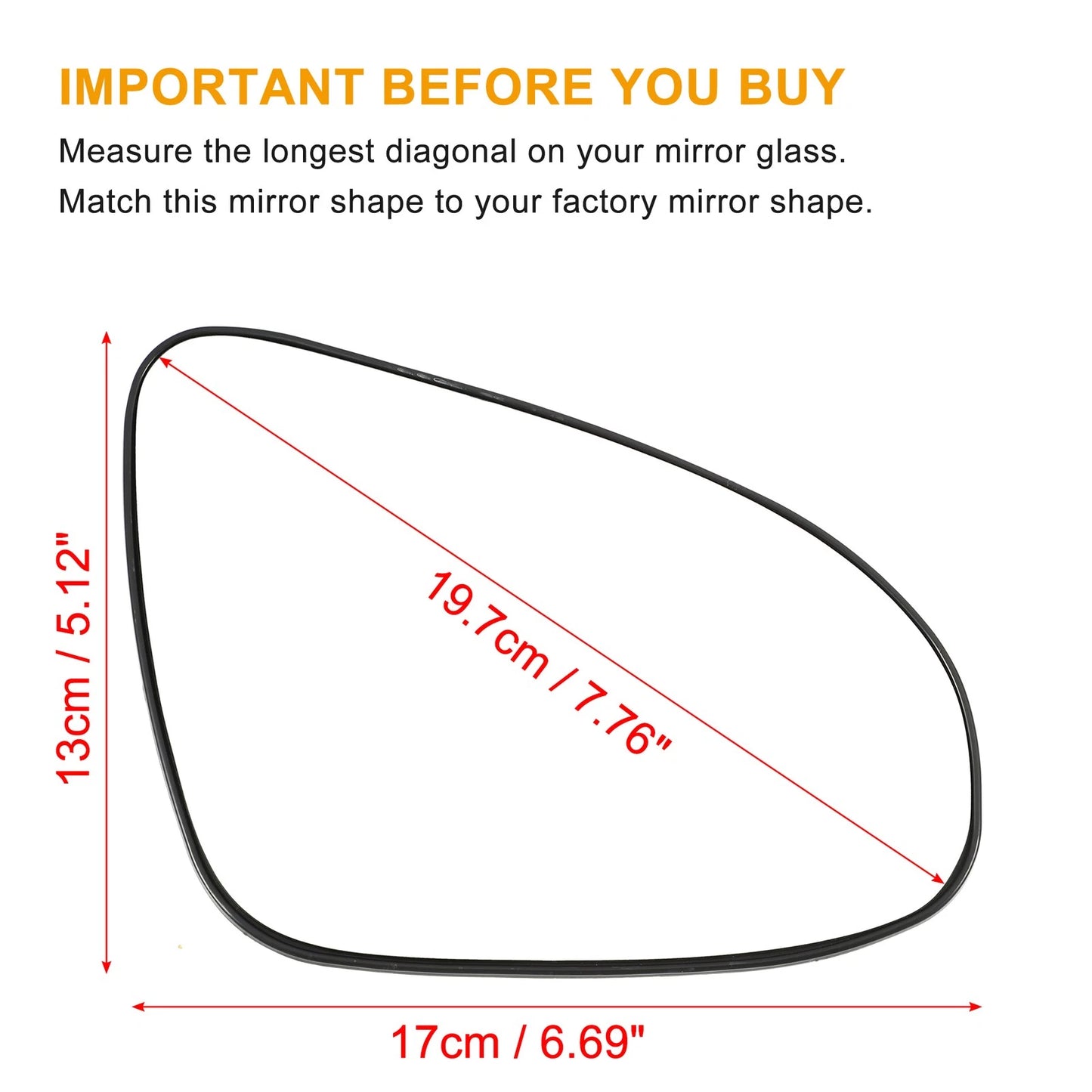 Car Right Side Heated Mirror Glass for Toyota Yaris (2010–2012)